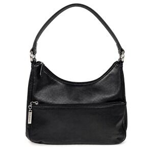 Giani Bernini Nappa Leather Hobo Bag Black Shoulder Purse Multi Pocket Classic